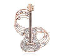 QLYOVWE Guitar Rhinestones Brooches Pins for Women Men Elegant Crystal Pearl Music Note Violin Brooch Music Performance Art Lapel Pin Simple Music Party Banquet Fashion Jewelry for Wife Mom Musician