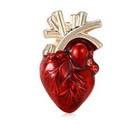 QLYOVWE Halloween Anatomy Heart Brooch Pin for Women Men Gothic 3D Blood Red Human Heart Alloy Pin Accessory Gothic Spooky Novelty Organs Brooch Valentine's Day Party Jewelry Gifts, Standard, Metal