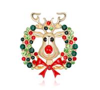 QLYOVWE Merry Christmas Brooch for Women Men Sparkly Rhinestone Christmas Tree Santa Claus Stocking Snowflake Snowman Enamel Brooch Xmas Holiday Party Jewelry Gift, Standard, Metal, cubic zirconia