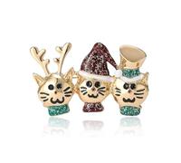 QLYOVWE Merry Christmas Brooch for Women Men Sparkly Rhinestone Christmas Tree Santa Claus Stocking Snowflake Snowman Enamel Brooch Xmas Holiday Party Jewelry Gift, Standard, Metal, cubic zirconia