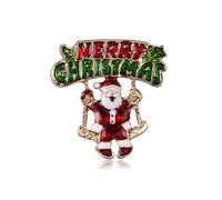 QLYOVWE Merry Christmas Brooch for Women Men Sparkly Rhinestone Christmas Tree Santa Claus Stocking Snowflake Snowman Enamel Brooch Xmas Holiday Party Jewelry Gift, Standard, Metal, cubic zirconia