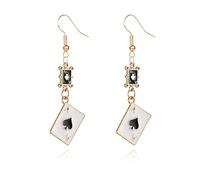QLYOVWE Playing Cards Poker Earrings for Women Cool Funny Red Heart Poker Earrings Luck Royal Flush Ace of Spade Earring Queen of Heart Club Earring Unique Gambling Casino Halloween Jewelry Gift
