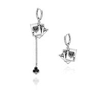 QLYOVWE Playing Cards Poker Earrings for Women Cool Funny Red Heart Poker Earrings Luck Royal Flush Ace of Spade Earring Queen of Heart Club Earring Unique Gambling Casino Halloween Jewelry Gift, Zinc