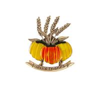 QLYOVWE Pumpkin Wheat Leaf Brooch Pin for Women Men Fashion Enamel Rhinestone Pumpkin Witch Hat Broom Brooch Gothic Gold Plated Pin Hallowmas Party Decor Jewelry Gift, Standard, Metal, cubic zirconia