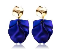 QLYOVWE Rose Petal Dangle Earrings for Women Fashion Boho Acrylic Flower Earrings Statement Exaggerated Floral Tassel Earrings Wedding Jewelry Gifts, M, Acrylic, No Gemstone