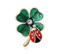 QLYOVWE St. Patrick's Day Shamrock Brooch Pin for Women Crystal Green Clover Leaf Brooch Irish Enamel Pins Gold Holiday Jewelry Gift Irish Lucky Charm Costume Accessories, Standard, Metal, cubic