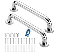 QMAHA 2 Pack Bathroom Grab Bar Rail, 12 Inch Stainless Steel Shower Hand Rail Grab Handles, Non Skid Disability Mobility Aids, Safety Handle Auxiliary Handle for Bathroom, Bathtub, Shower (30cm)