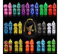 QMAY 105PCS Polyhedral Game Dice, 20 Color DND Dice Set Double-Colors DND Dice Role Playing Dice for Dungeon and Dragons DND RPG MTG Table Games Dice D4 D8 D10 D12