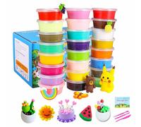 QMAY 24 Colors Air Dry Clay, Ultra Light Modeling Clay, Magic Clay Polymer Clay Artist Studio Toy, Creative Art DIY Crafts, Gift for Kids(Modeling...