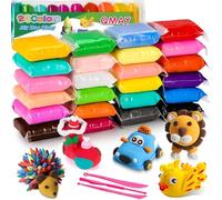 QMAY Air Dry Clay, 24 Colors Ultra Light Magic Clay, No-Toxic Dough, Modeling Clay for Kids with Tools, Gift for Kids