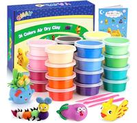 QMAY Air Dry Clay, 24 Colors Ultra Light Modelling Clay Safe & Non-Toxic, Creative Art DIY Crafts for Kids Boys & Girls