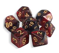 QMAY DND Dice Polyhedral Dice Set - 7 Pieces for Dungeon and Dragons MTG RPG D&D D20, D12, D10, D%, D8, D6, D4 (Red and Black)