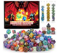 QMAY Mystery Dice, 6 Polyhedral Dice Set Random Style, For Dungeon and Dragons MTG Table Games RPG DND D20 D12 D10 D% D8 D6 D4