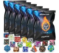 QMAY Mystery Dice, 6 Set of 7 Polyhedral Dice, Random Style, For Dungeon and Dragons MTG Table Games RPG DND D20 D12 D10 D% D8 D6 D4 (42)