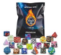 QMAY Mystery Dice, Set of 7 Polyhedral Dice, Random Style, For Dungeon and Dragons MTG Table Games RPG DND D20 D12 D10 D% D8 D6 D4 (7)
