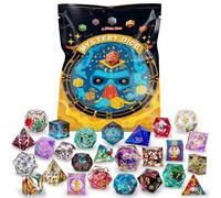 QMAY Mystery Dice, Set of 7 Polyhedral Resin Dice, Random Style for Dungeon and Dragons MTG Table Games RPG DND D20 D12 D10 D% D8 D6 D4