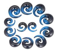 Qmcandy 12pcs Big Gauges Spiral Ear Stretching Kit 00G-20mm Large Acrylic Spiral Set, 20mm, Acrylic, cubic-zirconia