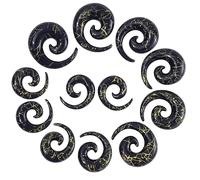 Qmcandy 12pcs Big Gauges Spiral Ear Stretching Kit 00G-20mm Large Acrylic Spiral Set, 20mm, cubic-zirconia