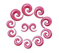 Qmcandy 12pcs Big Gauges Spiral Ear Stretching Kit 00G-20mm Large Acrylic Spiral Set, Acrylic, no gemstone