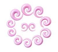 Qmcandy 12pcs Big Gauges Spiral Ear Stretching Kit 00G-20mm Large Acrylic Spiral Set, Acrylic, no gemstone