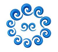 Qmcandy 12pcs Big Gauges Spiral Ear Stretching Kit 00G-20mm Large Acrylic Spiral Set, Acrylic, no gemstone