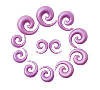 Qmcandy 12pcs Big Gauges Spiral Ear Stretching Kit 00G-20mm Large Acrylic Spiral Set, Acrylic, no gemstone