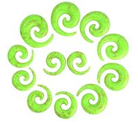 Qmcandy 12pcs Big Gauges Spiral Ear Stretching Kit 00G-20mm Large Acrylic Spiral Set, cubic-zirconia