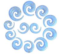 Qmcandy 12pcs Big Gauges Spiral Ear Stretching Kit 00G-20mm Large Acrylic Spiral Set, cubic-zirconia