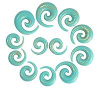 Qmcandy 12pcs Big Gauges Spiral Ear Stretching Kit 00G-20mm Large Acrylic Spiral Set, cubic-zirconia