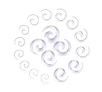 Qmcandy 9 Pairs Acrylic Crescent Taper Set Horseshoe Septum Pincher Spiral Ear Stretching Kit Gauges 14G 12G 10G 8G 6G 4G 2G 0G 00G, Acrylic, cubic zirconia
