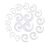 Qmcandy 9 Pairs Acrylic Crescent Taper Set Horseshoe Septum Pincher Spiral Ear Stretching Kit Gauges 14G 12G 10G 8G 6G 4G 2G 0G 00G, Acrylic, cubic zirconia