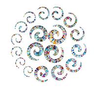 Qmcandy 9 Pairs Acrylic Crescent Taper Set Horseshoe Septum Pincher Spiral Ear Stretching Kit Gauges 14G 12G 10G 8G 6G 4G 2G 0G 00G, Acrylic, cubic zirconia