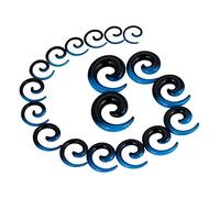 Qmcandy 9 Pairs Acrylic Crescent Taper Set Horseshoe Septum Pincher Spiral Ear Stretching Kit Gauges 14G 12G 10G 8G 6G 4G 2G 0G 00G, Acrylic, cubic zirconia
