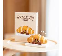 QMEAKMONY Mini Building Blocks Bread Sets Cute Micro Mini Bread Building Bricks for Adults Micro Nano Bricks Perfect Party Favors for Teenagers. (Croissant,247 Pcs)