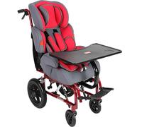 QmEna Children'S Wheelchair, High-Back Reclining, Foldable Ultra-Light, Ages 1-6, 80-130CM, Comes With Quick-Release Dining Plate