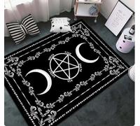 QMETOS Altar Magic Moon Wicca Satanic Carpet For Living Room Home Decoration Stars And Moon Area Rugs Witchcraft Supplie 50x80cm
