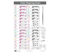 QMG Flute Fingering Chart with Color-Coded Notes, Learn Flute Technique Suitable for All Levels