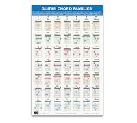 QMG Guitar Chord Families Poster (11"x17"), Guitars Accessories, Laminated Guitar Chord Chart, 49 Color Coded Chords, Beginner Chords Chart for Learn to Play Music Theory