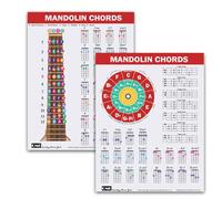 QMG Mandolin Chord & Scale Chart - Major, Minor, 7th & Minor 7th Chords for All Keys, 7 Essential Mandolin Scales, Circle of Fifths, Laminated Reference Chart, 8.5” x 11”, Made in USA