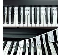 QMG Piano Keyboard Notes for Beginner, Removable Note Labels for Learning, 88 Key Full Size Piano Rake Key, Reusable, No Need Stickers