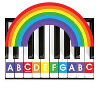 QMG Rainbow Color Piano & Keyboard Note Stickers - Removable, No Resid