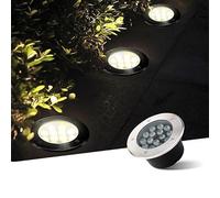 QMHYPJ LED Landscape Lights - Outdoor Buried Lights, Round Decorative Lighting Light, IP67 Waterproof Embedded Led Spot Lights, Garden patio floor lamp, RGB with remot,Yellow-12W