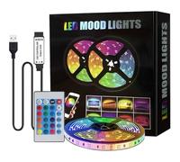 QMINKUN 2M Led Strip Lights,RGB Color Changing Led Strip with Remote Control,LED Strip for Bedroom, Living Room, Kitchen, Party, DIY Home Decoration