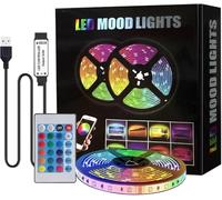 QMINKUN 5M Led Strip Lights,RGB Color Changing Led Strip with Remote Control,LED Strip for Bedroom, Living Room, Kitchen, Party, DIY Home Decoration