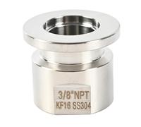 QMINOX SS304 KF16 NPT Female Adaptor thread 3/8" NW16 KF Female coupling ISO-KF25 X FNPT 3/8"
