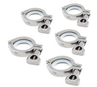 QMINOX Tri Clamp 1.5" Heavy Duty Stainless Steel 304 Sanitary Clamp Single Pin Clover with Silicone Gasket (5 pack)