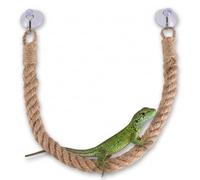 QminTouyzs 3 Pcs Crested Gecko Accessories, Reptile Climbing Ropes with Suction Cups, Natural Hemp Rope for Leopard Geckos, Bearded Dragons and Lizards, Enhances Terrarium Environment, 60 cm Length
