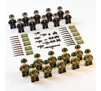QminTouyzs Toy Soldiers Figures Set, 64PCS Toy Soldiers Army Figures with Weapons and Bases, Plastic Toy Soldiers for Battle Scenes, Collecting and Display