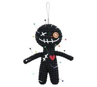 QminTouyzs Voodoo Doll, Emotional Support Gift, Creepy Doll for Stress Relief, 12 cm Funny Voodoo Doll with 15 Colorful Ball Head Pins and Plastic Storage, Perfect for Office Decor and Party Favors