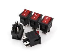 QMIQXIWS 10Pcs 15x21mm RLEIL RL3-4 Red Indicator 4Pin ON-OFF DPST Rocker Switch 10A 125VAC